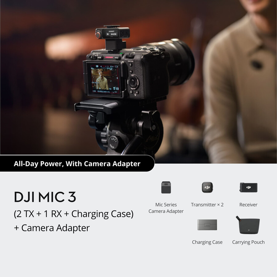 dji mic 3 2 sender 1 empfänger kameragehäuse kameraadapter