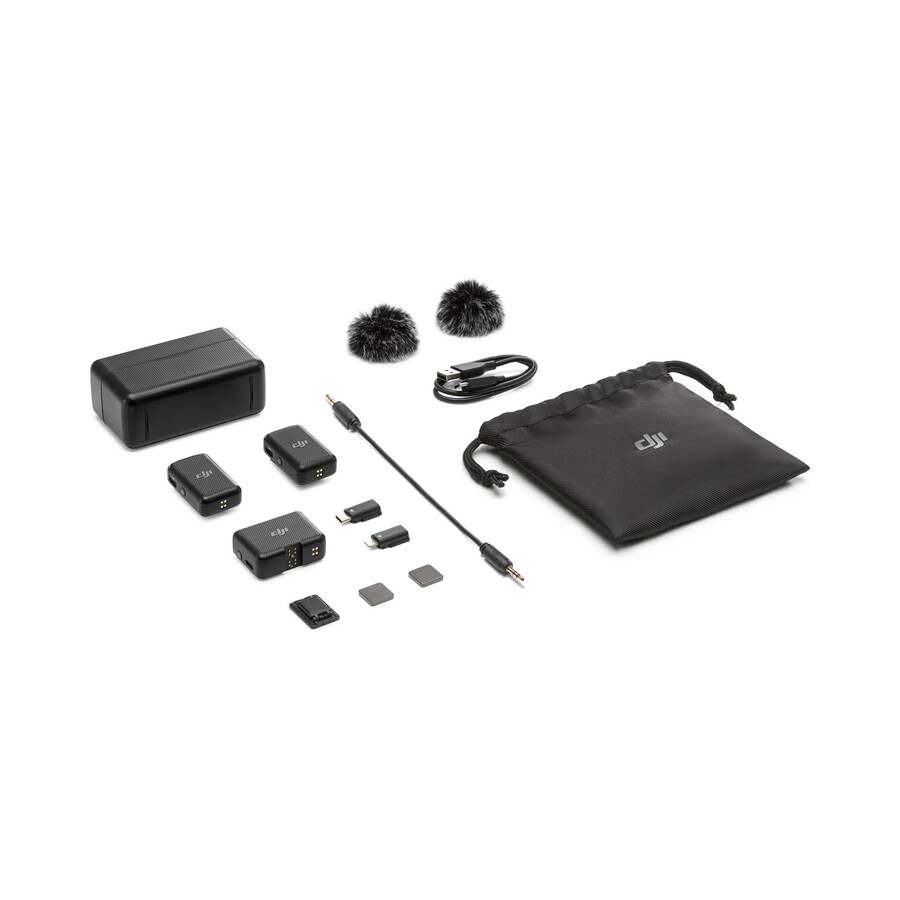 dji mikrofon 2 sender 1 empfänger ladecase